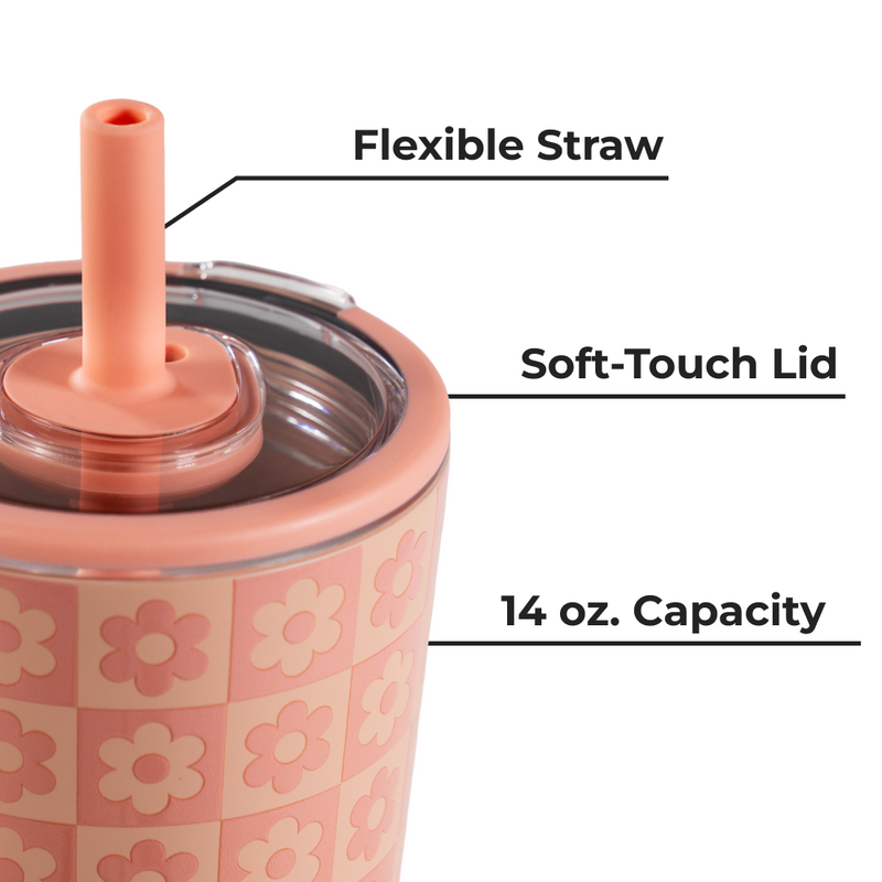 Everyday Tumbler 14oz - Daisy Checkers