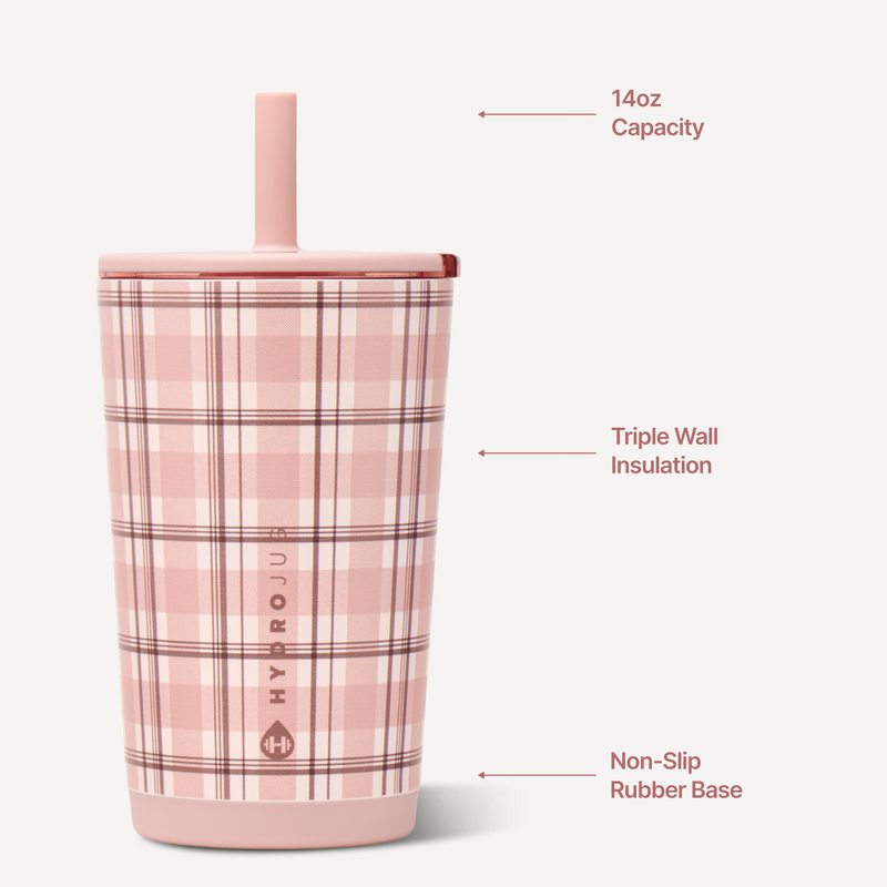 Everyday Tumbler 14oz - Pillow Talk Plaid