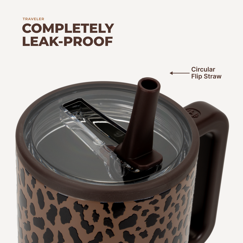 Traveler 32oz - Brown Leopard